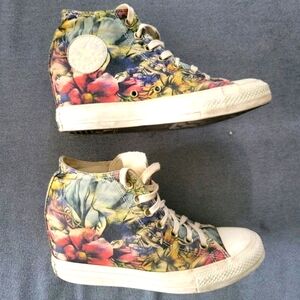 Converse Chuck Taylor All Star Lux Hi Floral Hidden Heel Wedge Women 9 Watercolo